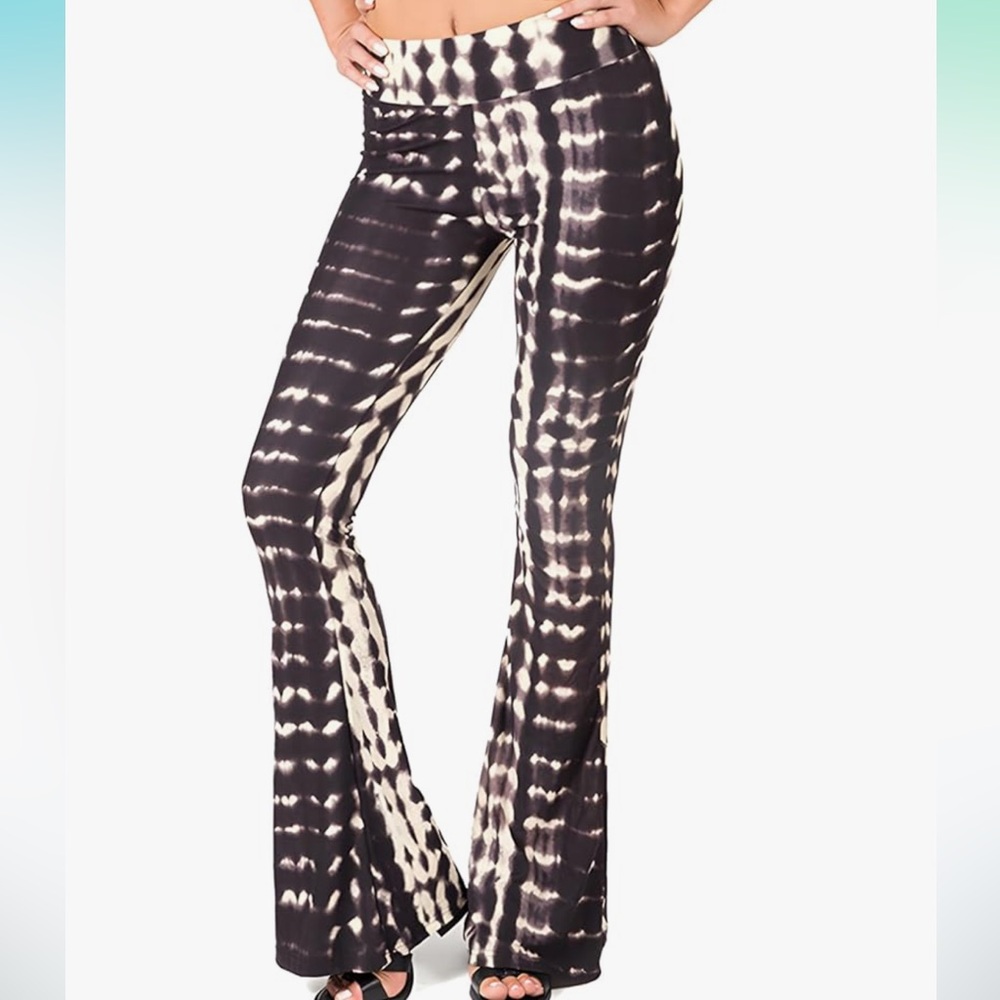Stylish Black and White Tie-Dye Women's Pants